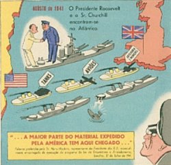 Tyskerne påstod de ville sænke alle allierede skibe på Atlanten (portugisisk satire)