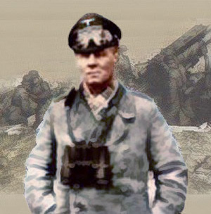 Erwin Rommel foran en 88mm