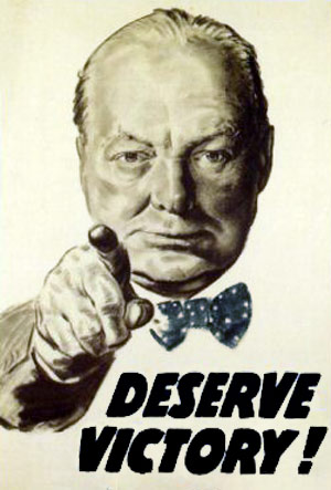 Deserve Victory plakat med Churchill afbildet